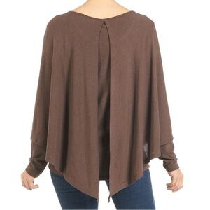 Coco + Carmen Layering Poncho in Chocolate Brown